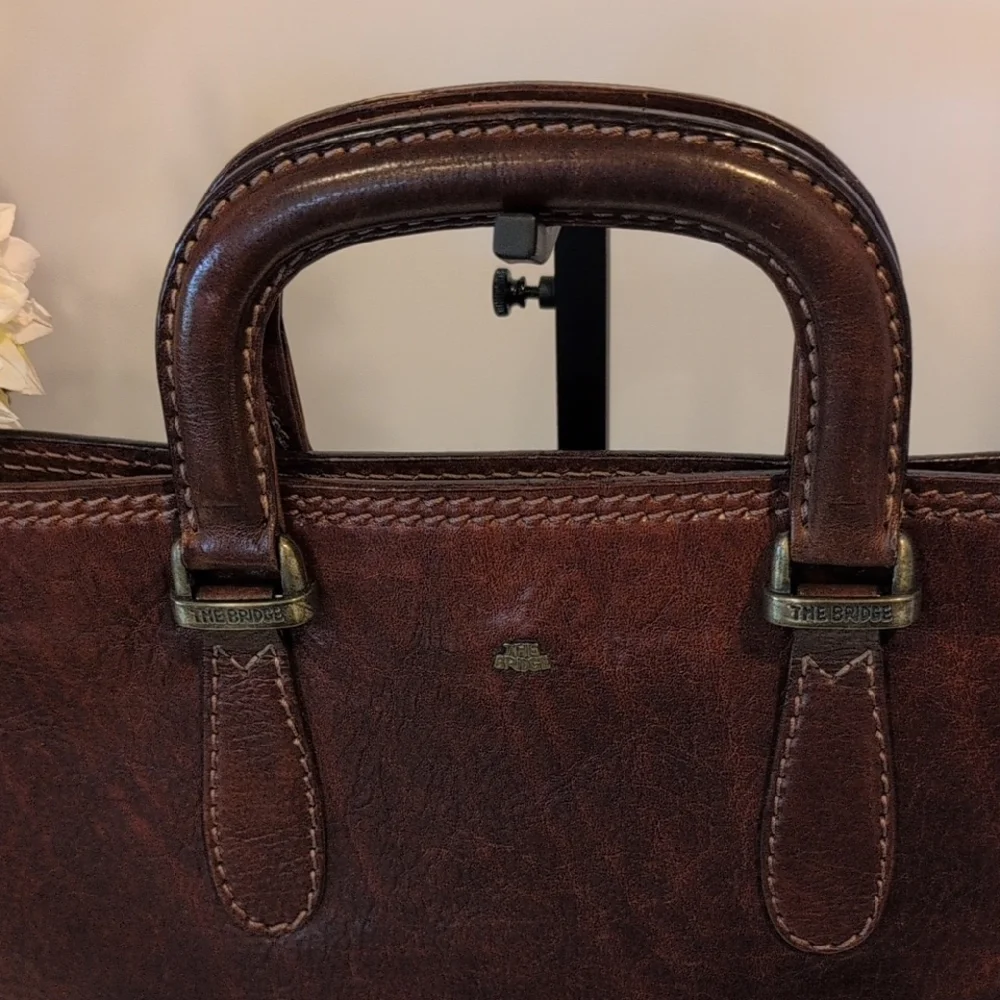The Bridge - Brown Leather Briefcase Good Used Condition - Picture 3 of 13